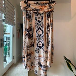 Maeve maxi skirt with ikat print and asymmetrical hem line